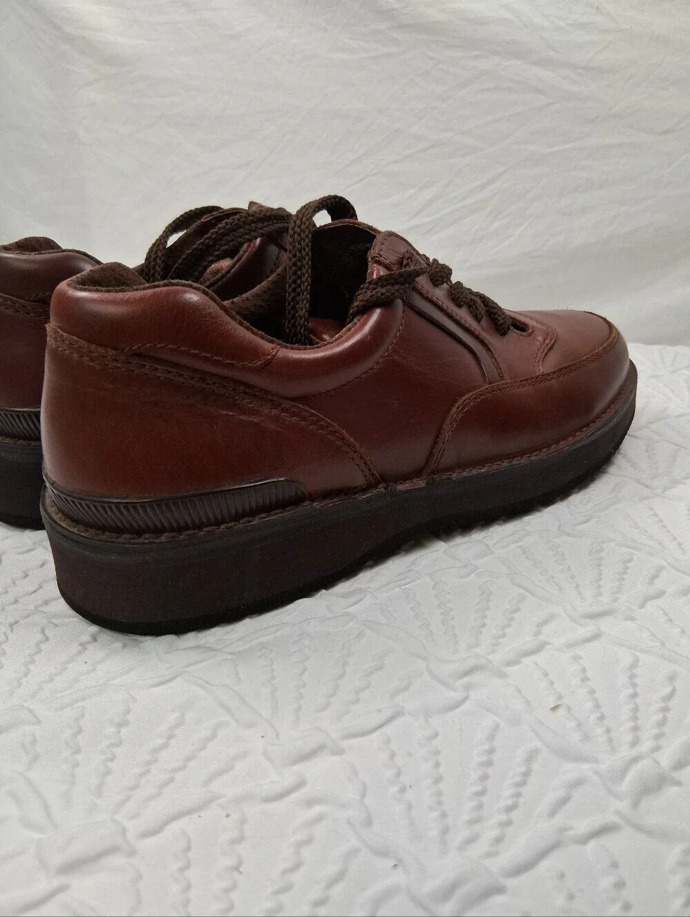 Whitefish Bay Men's Brown Leather Lace-Up Slip-On Comfort Loafers Retro Casual